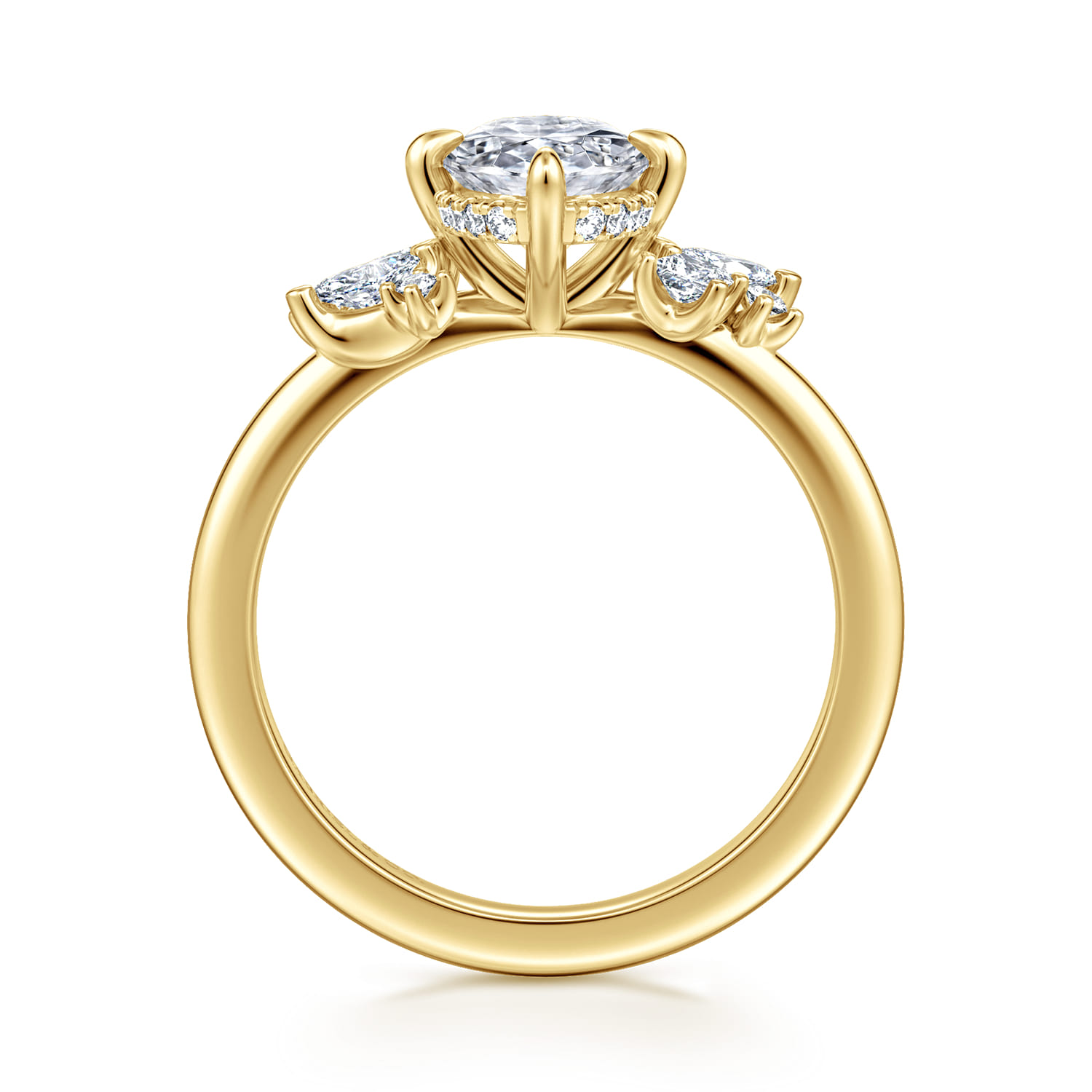 Cicely - 14K Yellow Gold Oval Diamond Engagement Ring - 0.3 ct - Shot 2