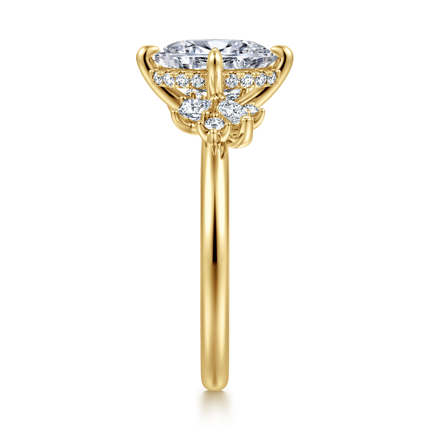 Cicely - 14K Yellow Gold Oval Diamond Engagement Ring - 0.3 ct - Shot 4