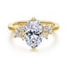 Cicely - 14K Yellow Gold Oval Shape Diamond Engagement Ring - 0.3 ct