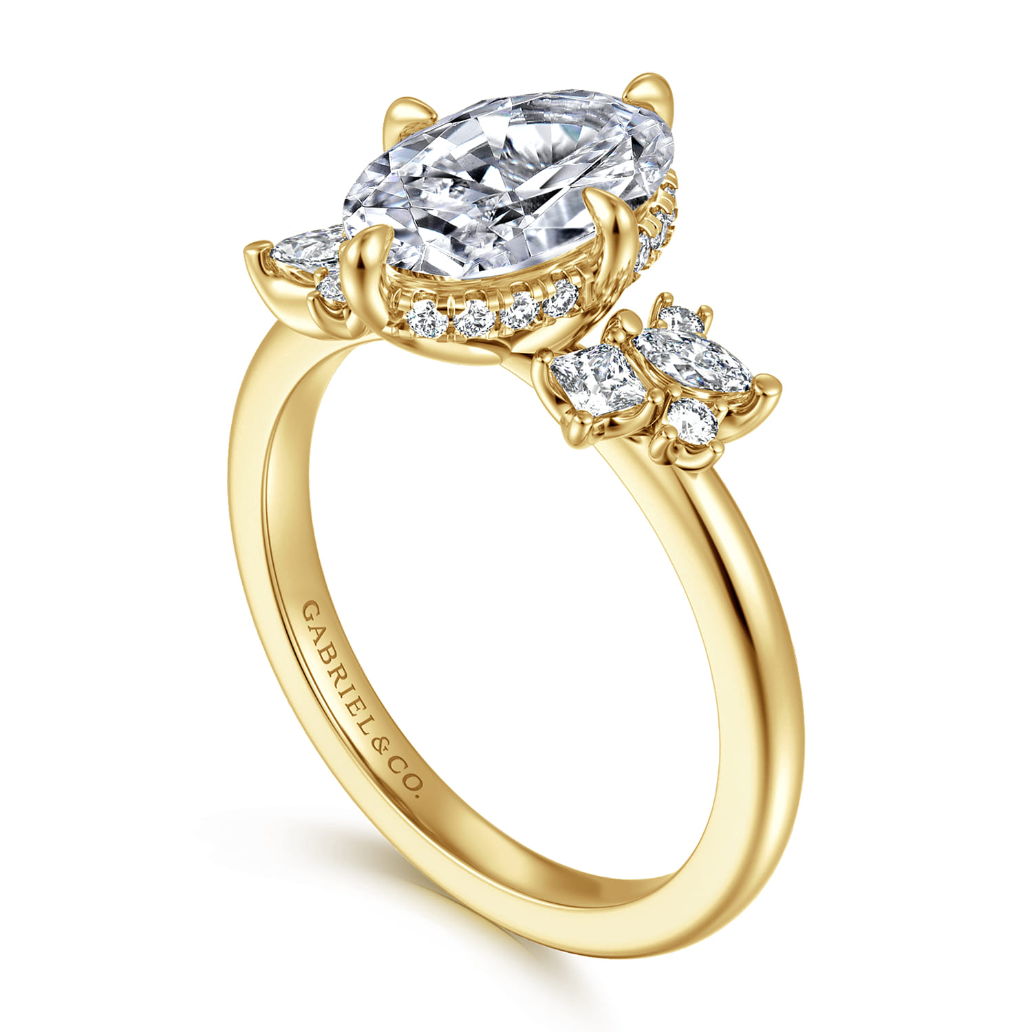 Cicely - 14K Yellow Gold Oval Shape Diamond Engagement Ring - 0.3 ct - Shot 3