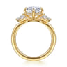 Clover - 14K Yellow Gold Compass Prong Oval Diamond Engagement Ring - 0.45 ct
