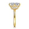 Clover - 14K Yellow Gold Compass Prong Oval Diamond Engagement Ring - 0.45 ct