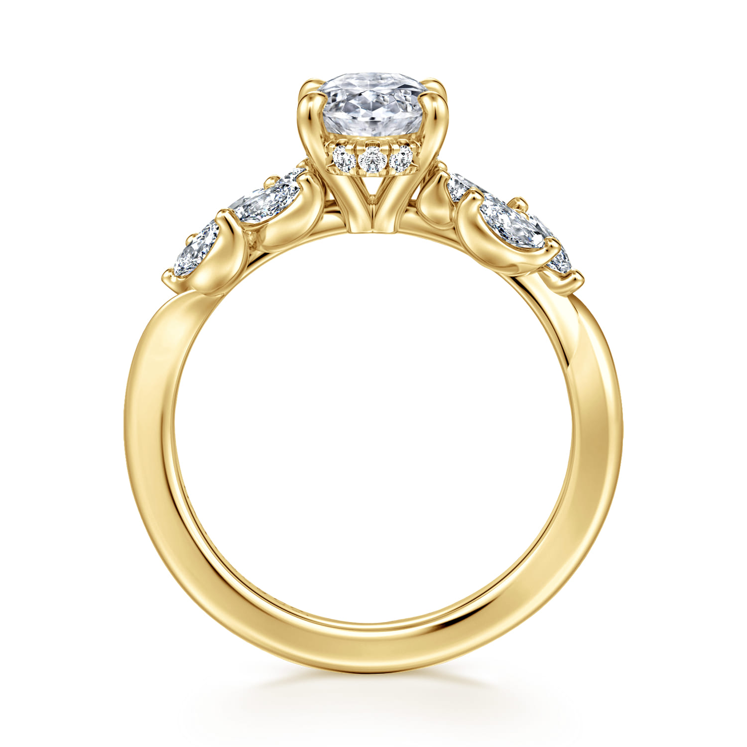 Collette - 14K Yellow Gold Oval Diamond Engagement Ring - 0.5 ct - Shot 2