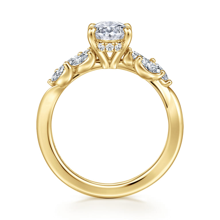Collette - 14K Yellow Gold Oval Diamond Engagement Ring - 0.5 ct - Shot 2