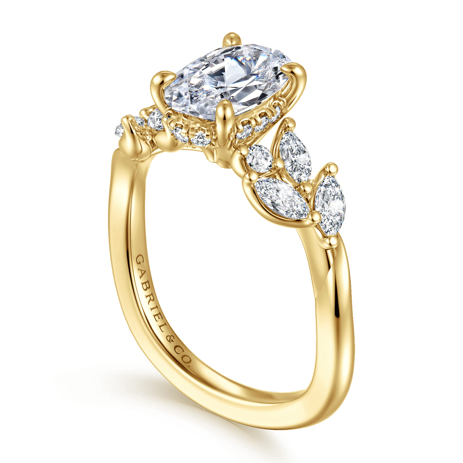 Collette - 14K Yellow Gold Oval Diamond Engagement Ring - 0.5 ct - Shot 3