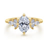 Colton - 14K Yellow Gold Compass Prong Oval Diamond Engagement Ring - 0.5 ct
