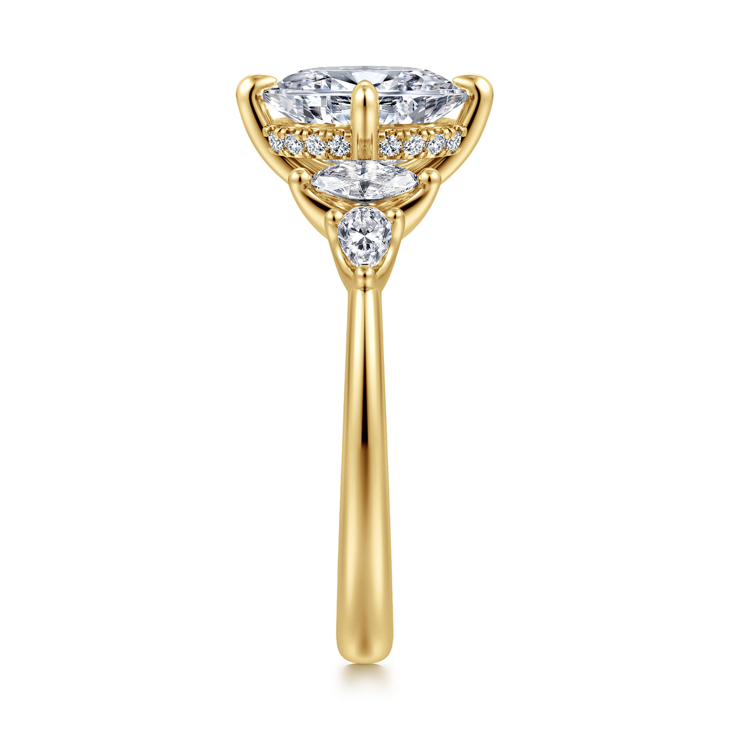 Colton - 14K Yellow Gold Compass Prong Oval Diamond Engagement Ring - 0.5 ct - Shot 4