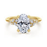 Meera - 14K Yellow Gold Oval Diamond Engagement Ring - 0.24 ct