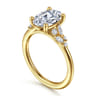 Meera - 14K Yellow Gold Oval Diamond Engagement Ring - 0.24 ct