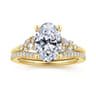 Meera - 14K Yellow Gold Oval Diamond Engagement Ring - 0.24 ct
