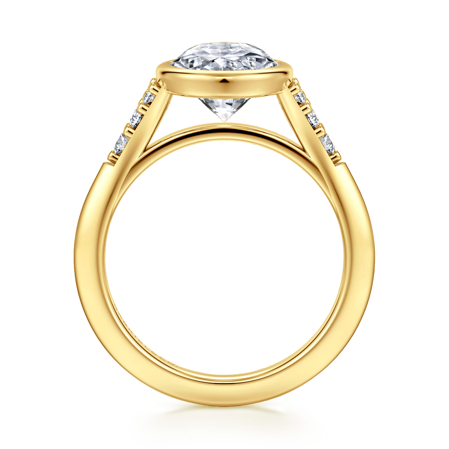 Iryna - 14K Yellow Gold Oval Diamond Engagement Ring - 0.22 ct - Shot 2