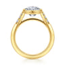 Iryna - 14K Yellow Gold Oval Diamond Engagement Ring - 0.22 ct