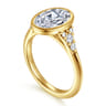 Iryna - 14K Yellow Gold Oval Diamond Engagement Ring - 0.22 ct