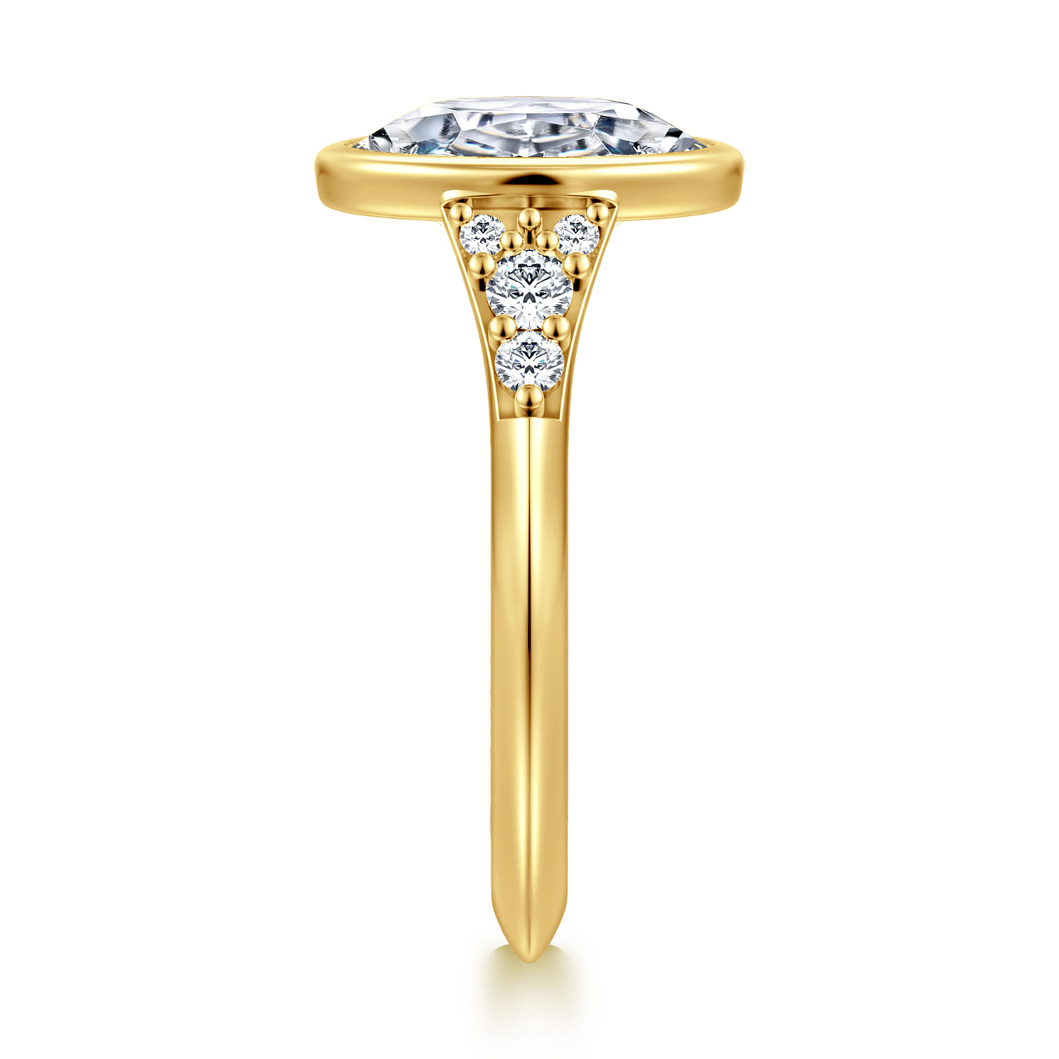 Iryna - 14K Yellow Gold Oval Diamond Engagement Ring - 0.22 ct - Shot 4