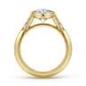 Iryna - 14K Yellow Gold Bezel Set Oval Diamond Engagement Ring - 0.22 ct