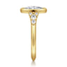 Iryna - 14K Yellow Gold Bezel Set Oval Diamond Engagement Ring - 0.22 ct