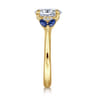 Dani - 14K Yellow Gold Round Diamond and Sapphire Engagement Ring - 0.06 ct