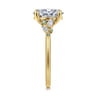 Meera - 14K Yellow Gold Oval Green Sapphire and Diamond Engagement Ring - 0.14 ct