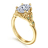 Tammy - Vintage Inspired 14K Yellow Gold Oval Green Sapphire and Diamod Engagement Ring
