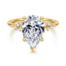 Reena - 14K Yellow Gold Pear Shape Diamond Engagement Ring - 0.18 ct