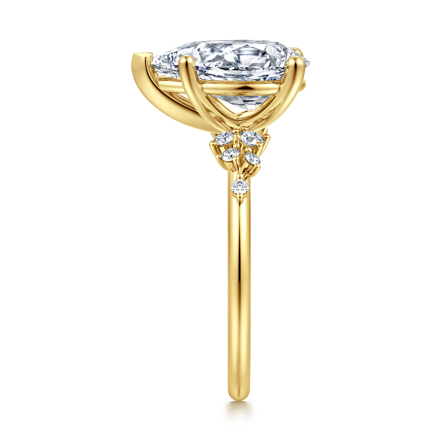 Reena - 14K Yellow Gold Pear Shape Diamond Engagement Ring - 0.18 ct - Shot 4