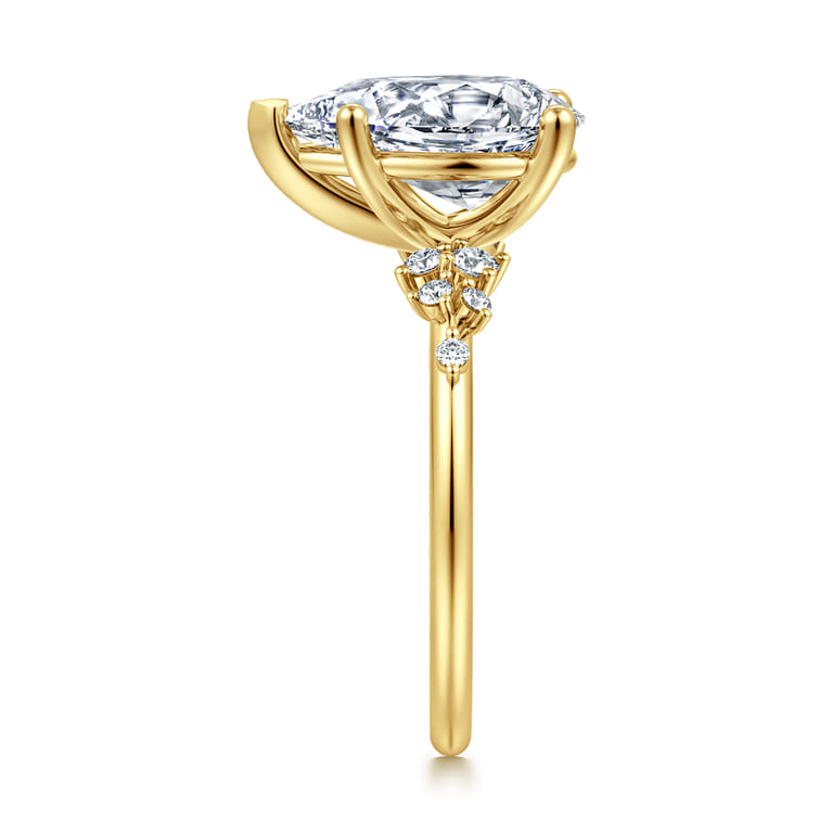 Reena - 14K Yellow Gold Pear Shape Diamond Engagement Ring - 0.18 ct - Shot 4