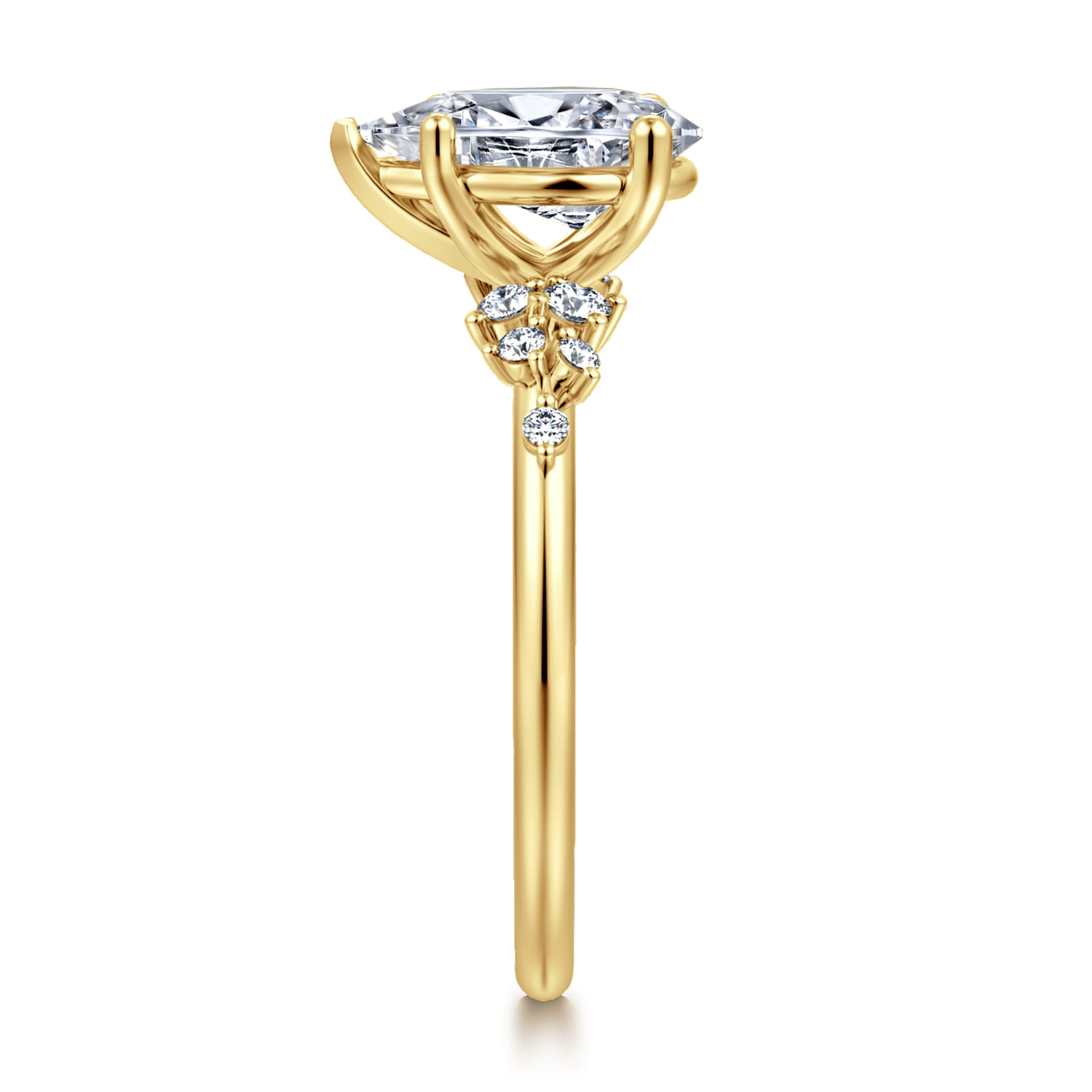 Reena - 14K Yellow Gold Pear Shape Diamond Engagement Ring - 0.18 ct - Shot 4