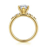 Reena - 14K Yellow Gold 6 Prong Pear Shape Diamond Engagement Ring - 0.18 ct