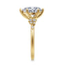 Reena - 14K Yellow Gold 6 Prong Pear Shape Diamond Engagement Ring - 0.18 ct