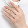 Reena - 14K Yellow Gold 6 Prong Pear Shape Diamond Engagement Ring - 0.18 ct