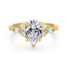 Avah - 14K Yellow Gold Pear Shape Diamond Cluster Engagement Ring - 0.28 ct