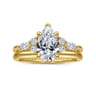 Avah - 14K Yellow Gold Pear Shape Diamond Cluster Engagement Ring - 0.28 ct