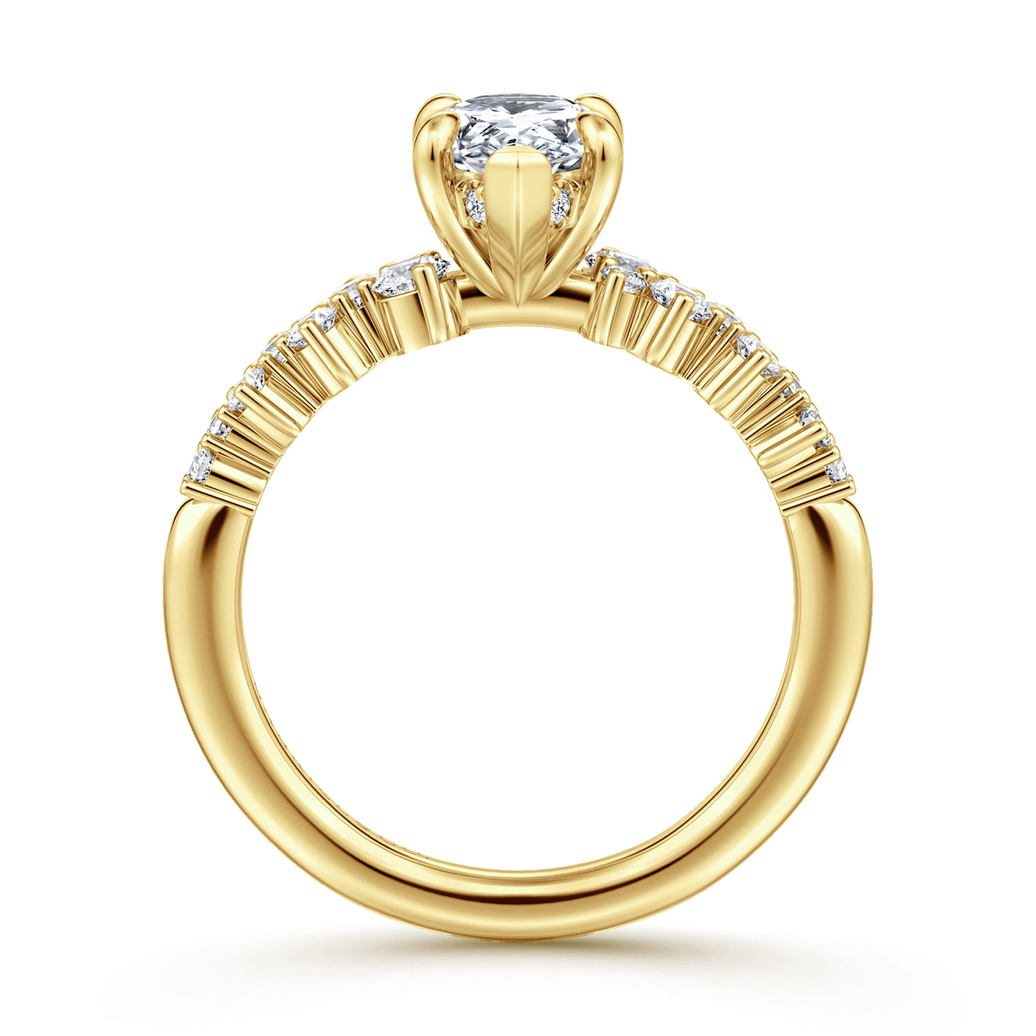 Cove - 14K Yellow Gold Pear Shape Diamond Engagement Ring - 0.45 ct - Shot 2