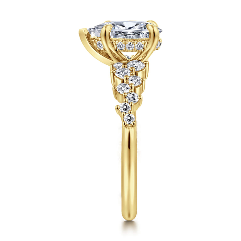 Cove - 14K Yellow Gold Pear Shape Diamond Engagement Ring - 0.45 ct - Shot 4