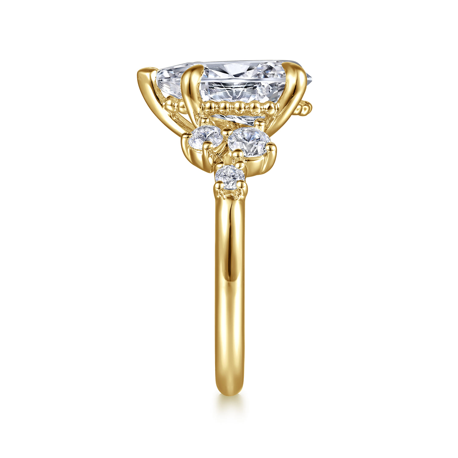 Alexa - 14K Yellow Gold Pear Shape Diamond Engagement Ring - 0.5 ct - Shot 5
