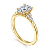 Arletta - 14K Yellow Gold 5 Prong Pear Shape Diamond Engagement Ring - 0.18 ct