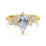 Cicely - 14K Yellow Gold Pear Shape Diamond Engagement Ring - 0.3 ct