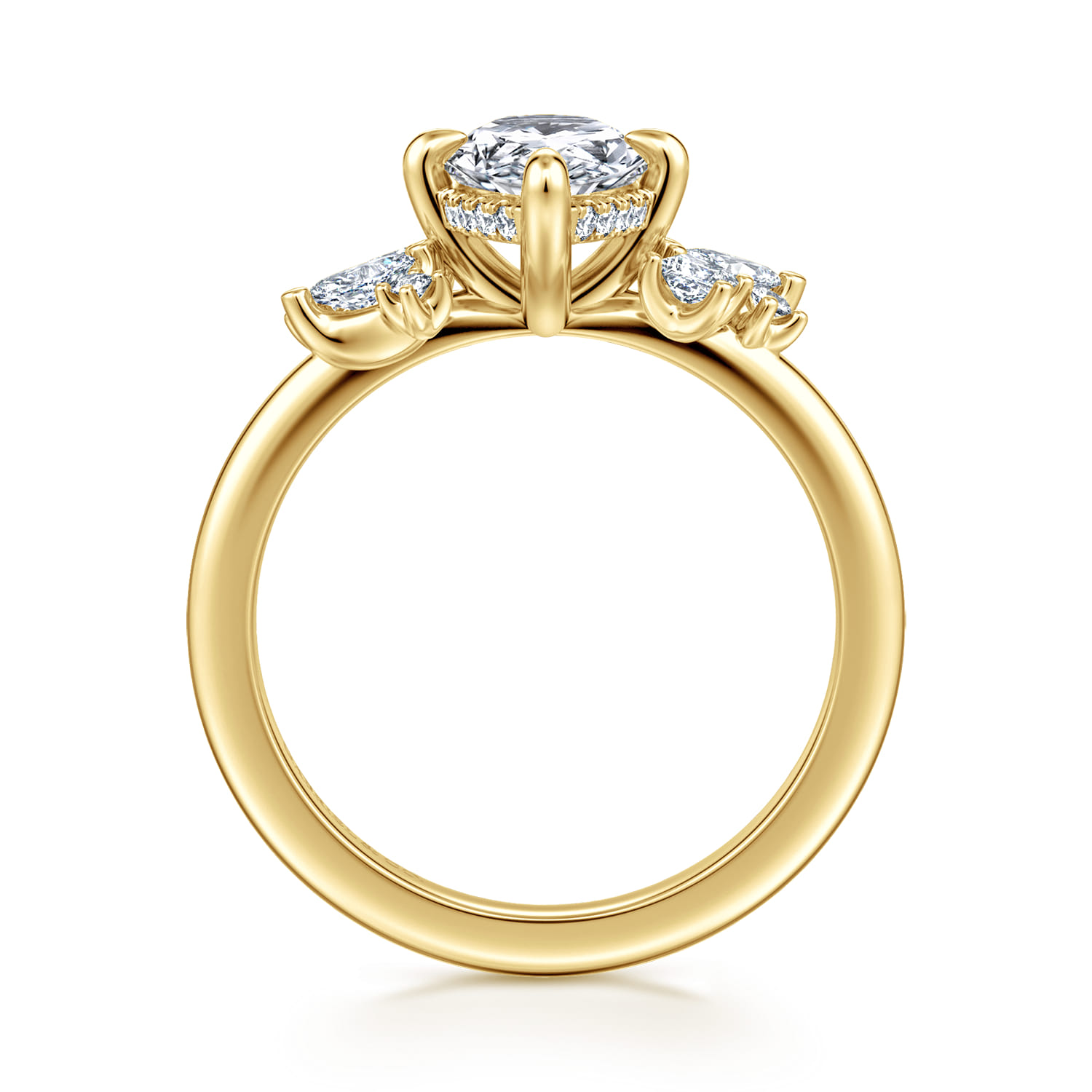 Cicely - 14K Yellow Gold Pear Shape Diamond Engagement Ring - 0.3 ct - Shot 2