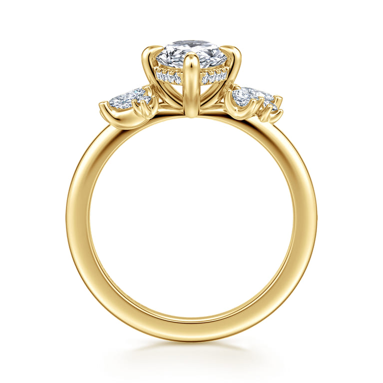 Cicely - 14K Yellow Gold Pear Shape Diamond Engagement Ring - 0.3 ct - Shot 2