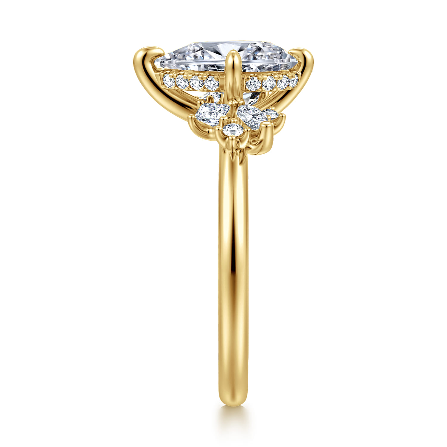 Cicely - 14K Yellow Gold Pear Shape Diamond Engagement Ring - 0.3 ct - Shot 4