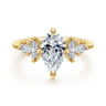 Colton - 14K Yellow Gold Compass Prong Pear Shape Diamond Engagement Ring - 0.5 ct