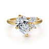 Fame - 14K Yellow Gold Compass Prong Pear Shape Diamond Engagement Ring - 0.4 ct
