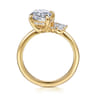 Fame - 14K Yellow Gold Compass Prong Pear Shape Diamond Engagement Ring - 0.4 ct