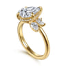 Fame - 14K Yellow Gold Compass Prong Pear Shape Diamond Engagement Ring - 0.4 ct