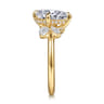 Fame - 14K Yellow Gold Compass Prong Pear Shape Diamond Engagement Ring - 0.4 ct
