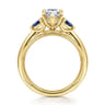 Dani - 14K Yellow Gold Pear Shape Diamond and Sapphire Engagement Ring - 0.4 ct