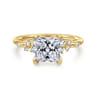 Reena - 14K Yellow Gold Princess Cut Diamond Engagement Ring - 0.18 ct