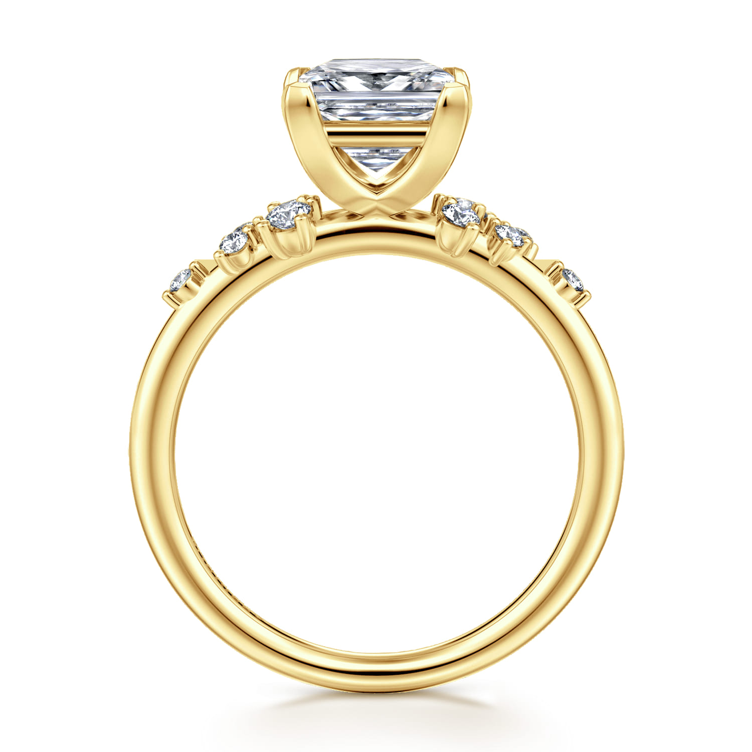 Reena - 14K Yellow Gold Princess Cut Diamond Engagement Ring - 0.18 ct - Shot 2