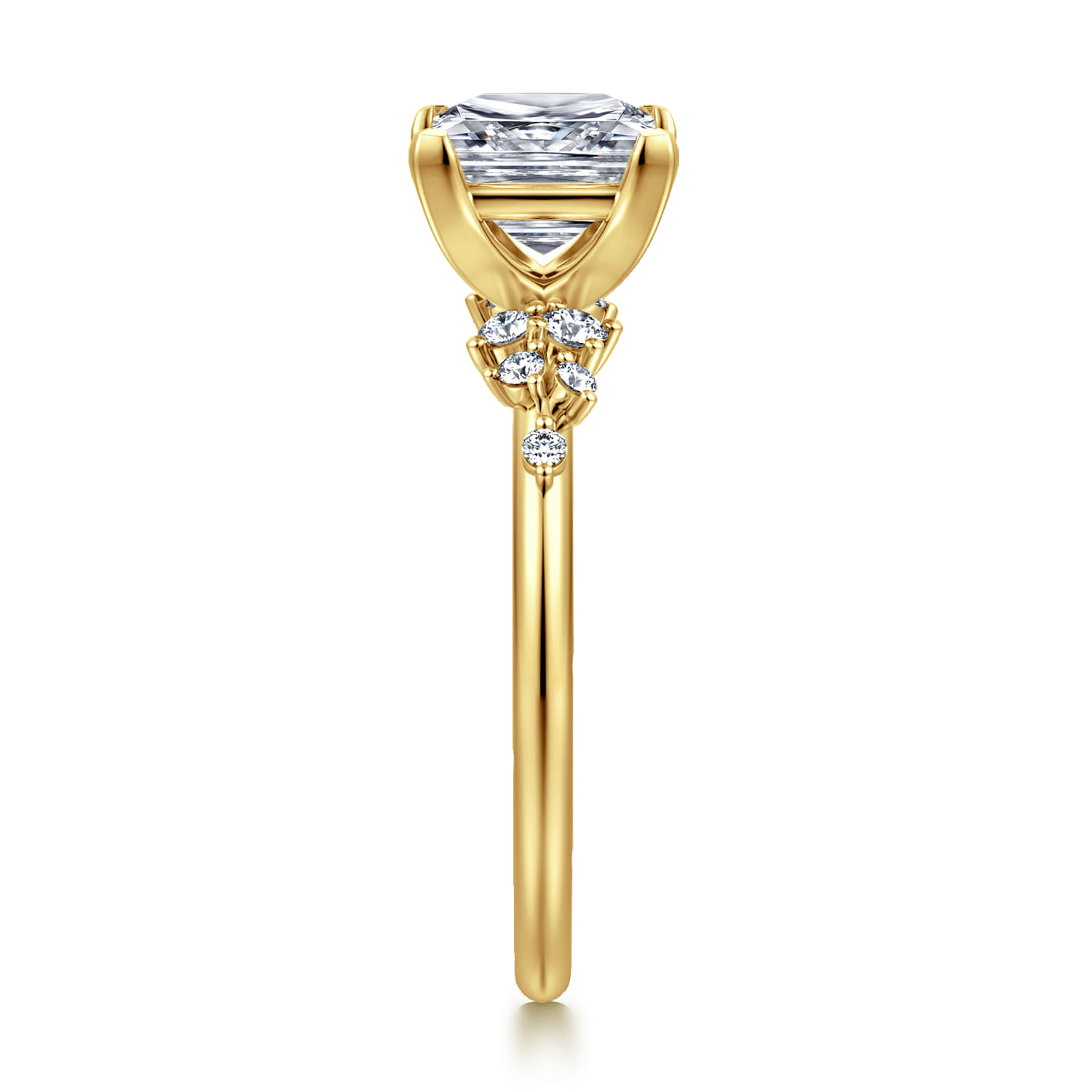 Reena - 14K Yellow Gold Princess Cut Diamond Engagement Ring - 0.18 ct - Shot 4