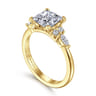 Avah - 14K Yellow Gold Princess Cut Diamond Cluster Engagement Ring - 0.28 ct